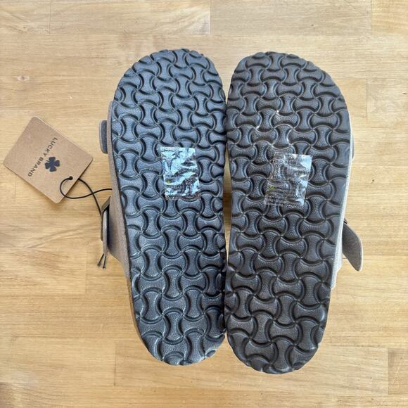 LUCKY BRAND Cork Comfort Slide Suede Sandals Strap Buckle Slip On Gray Sz 9 M US - Picture 6 of 6